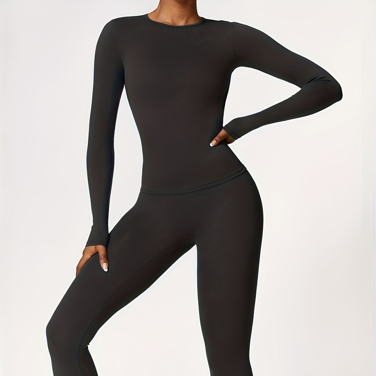 Pilates & Yoga Reversible Mockneck Sweatshirt - 타이트핏 요가복 슬림 긴팔 야외 러닝