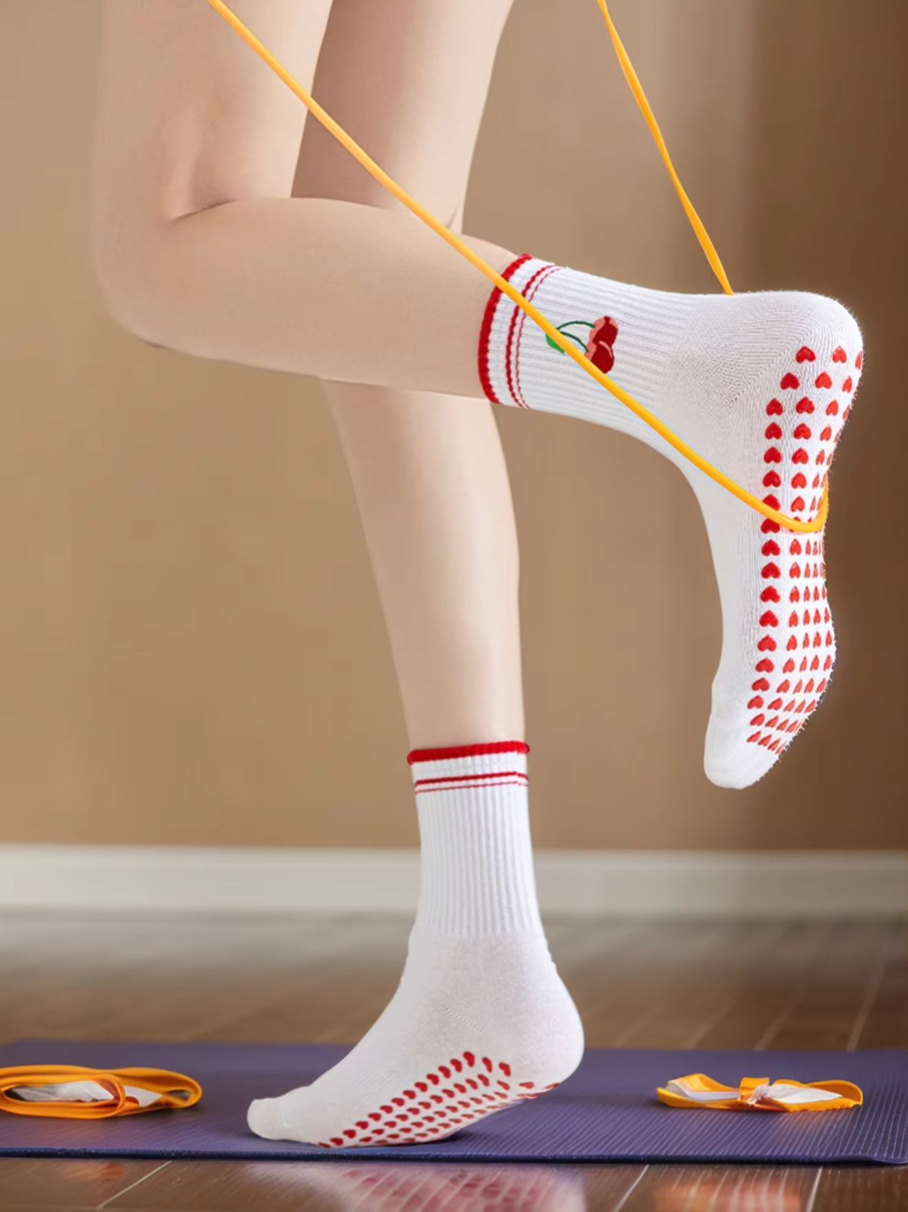 Pilates & Yoga Reversible Mockneck Sweatshirt - 1쌍 크로스보더 전문 요가 양말, 면