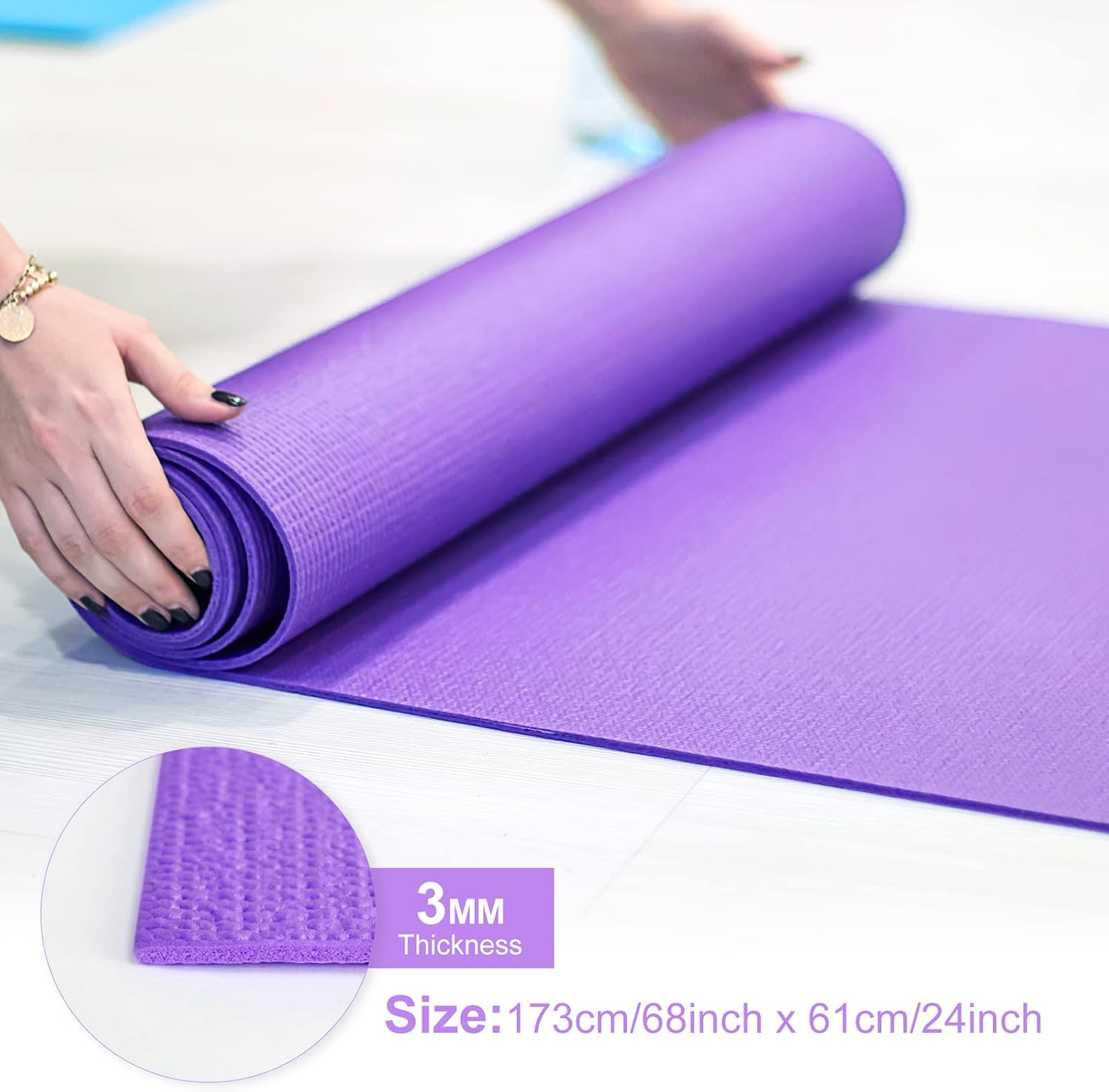 3mm 얇은 요가 매트, 가벼운 PVC 운동 매트, 미 - Pilates Yoga Classes 리뷰 및 가격